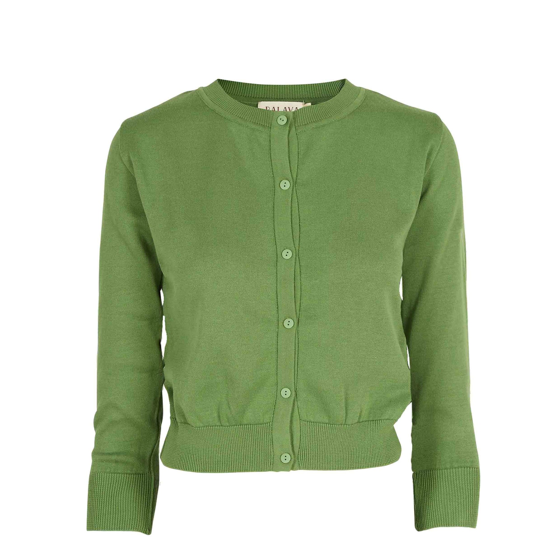 classic cardigan LS/plain/green – PALAVA japan
