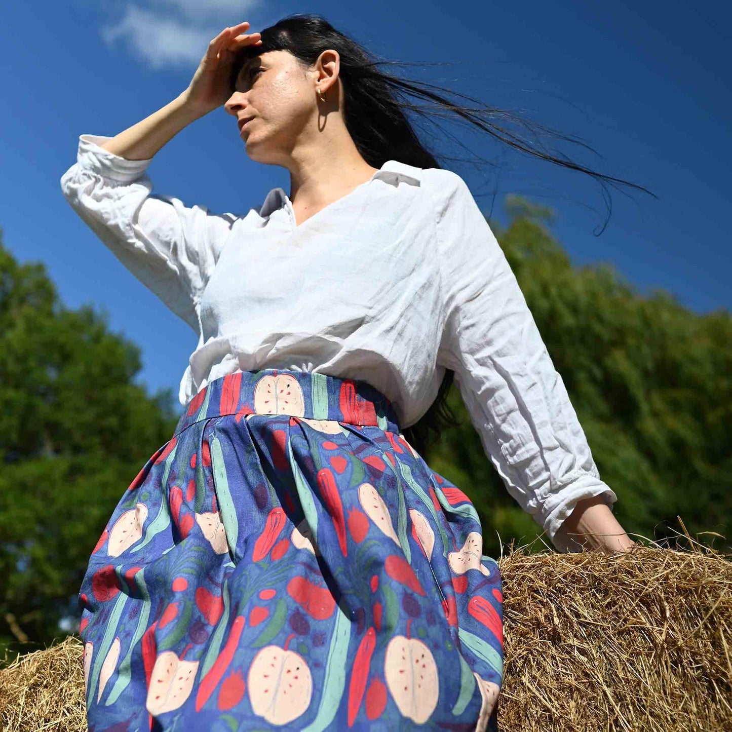 PALAVA レディース オーガニックコットン スカート florence/vegetables/navy
