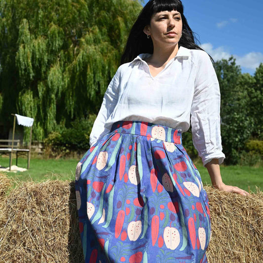 PALAVA レディース オーガニックコットン スカート florence/vegetables/navy
