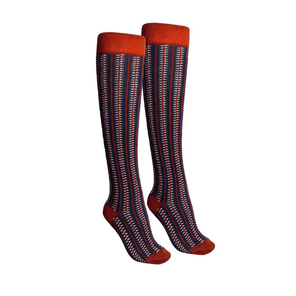 KneeHigh Socks/Rocket/Navy x orange