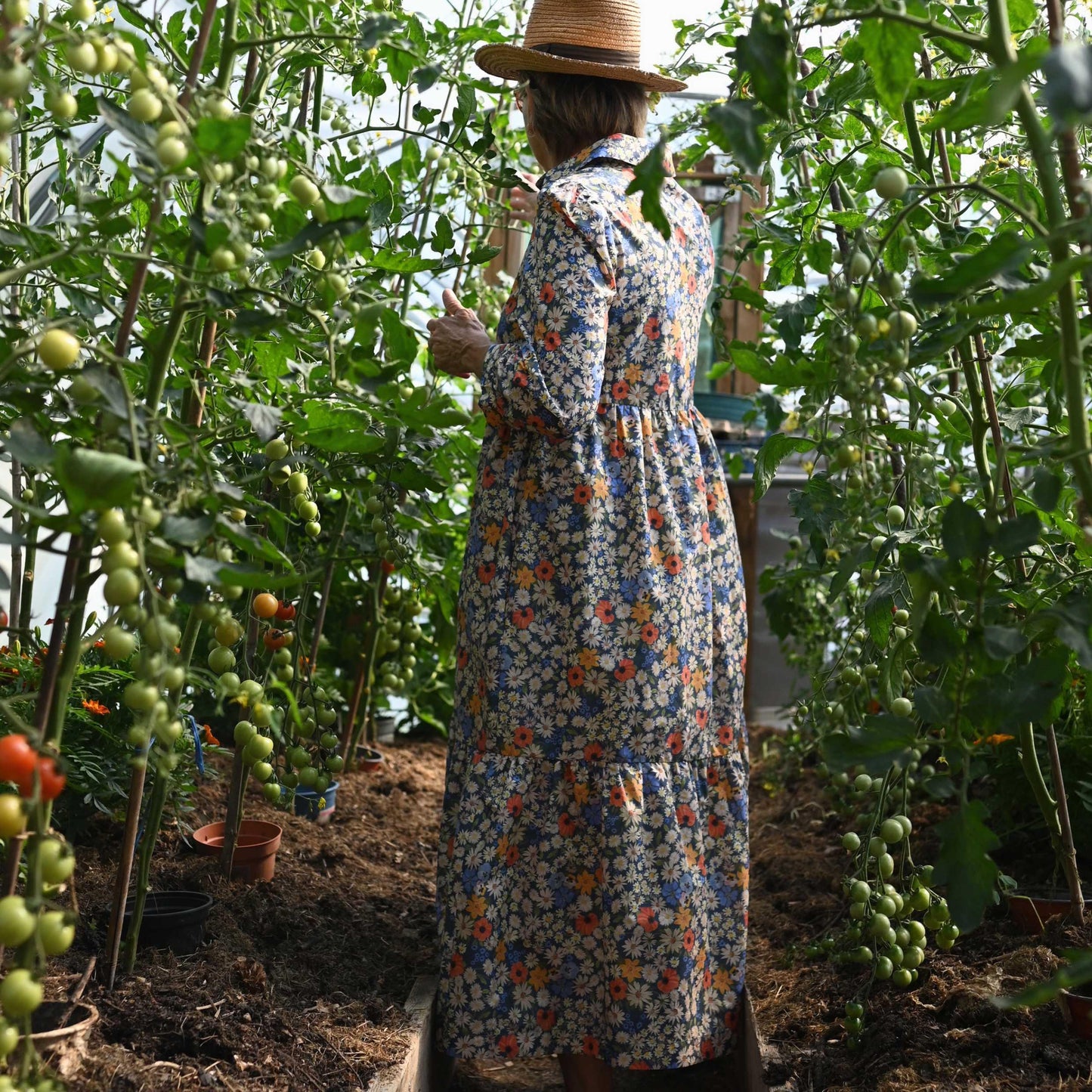 PALAVA レディース オーガニックコットン ドレス tabatha/ditsy daisy/blue