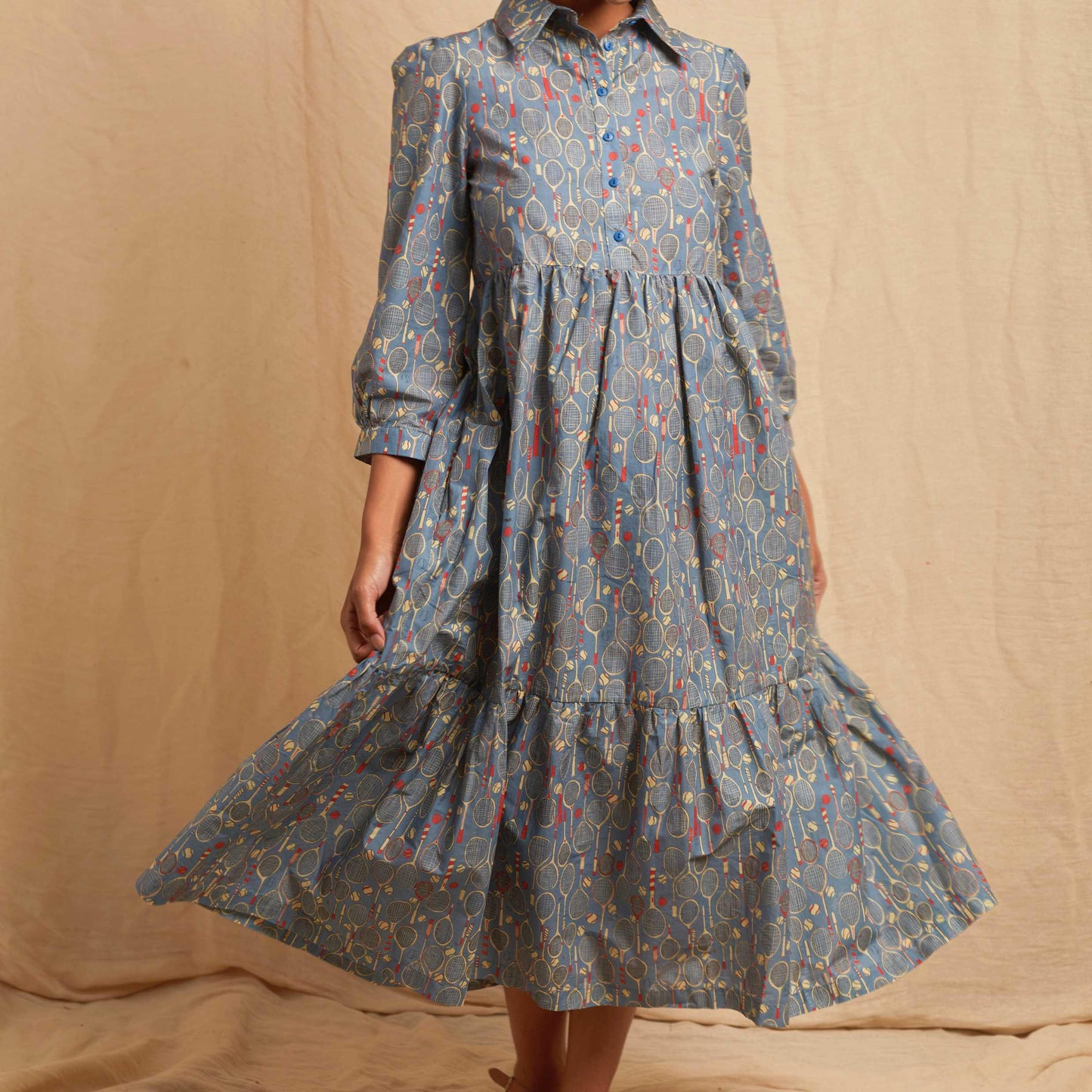 PALAVA レディース オーガニックコットン ドレス tabatha/tennis/blue
