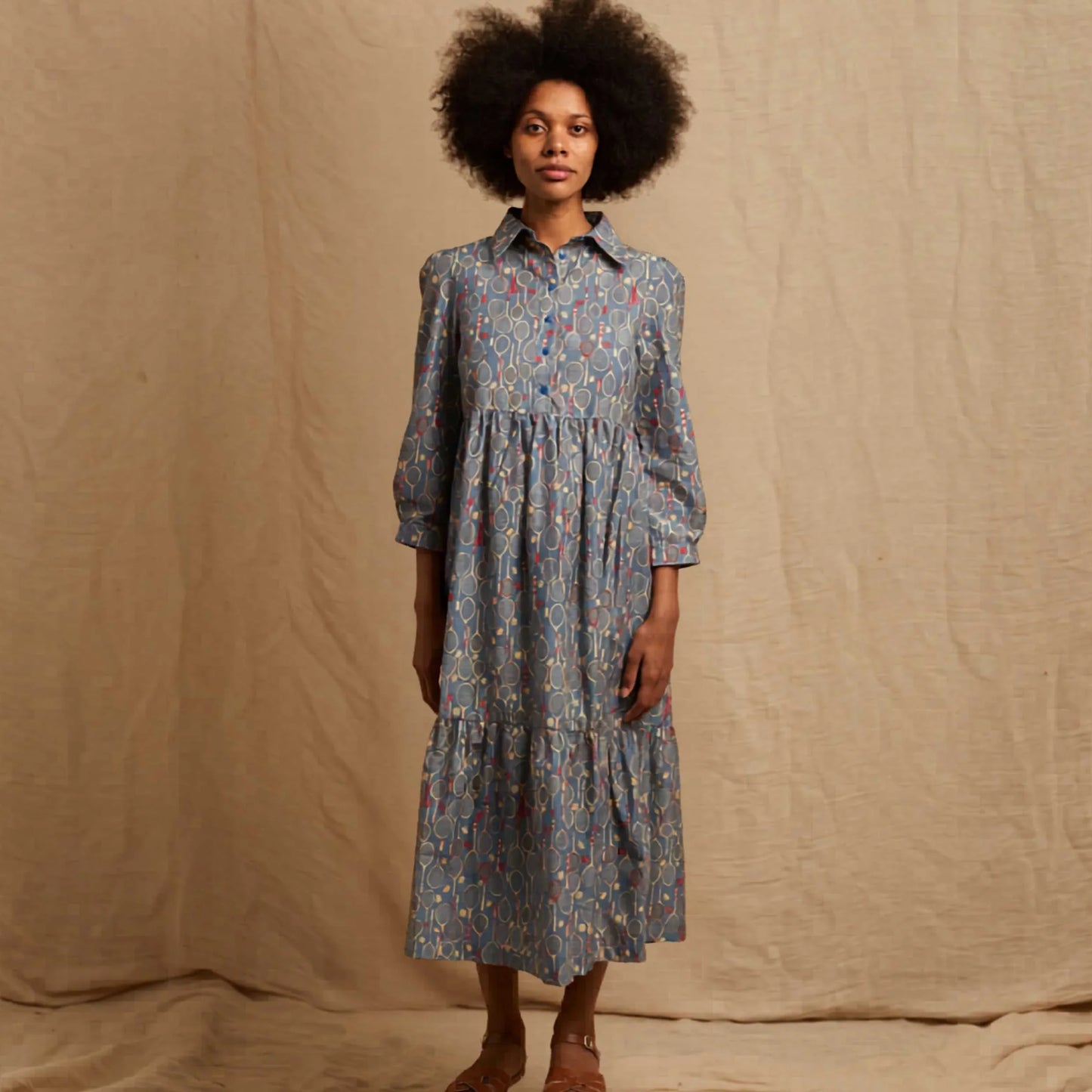 PALAVA レディース オーガニックコットン ドレス tabatha/tennis/blue