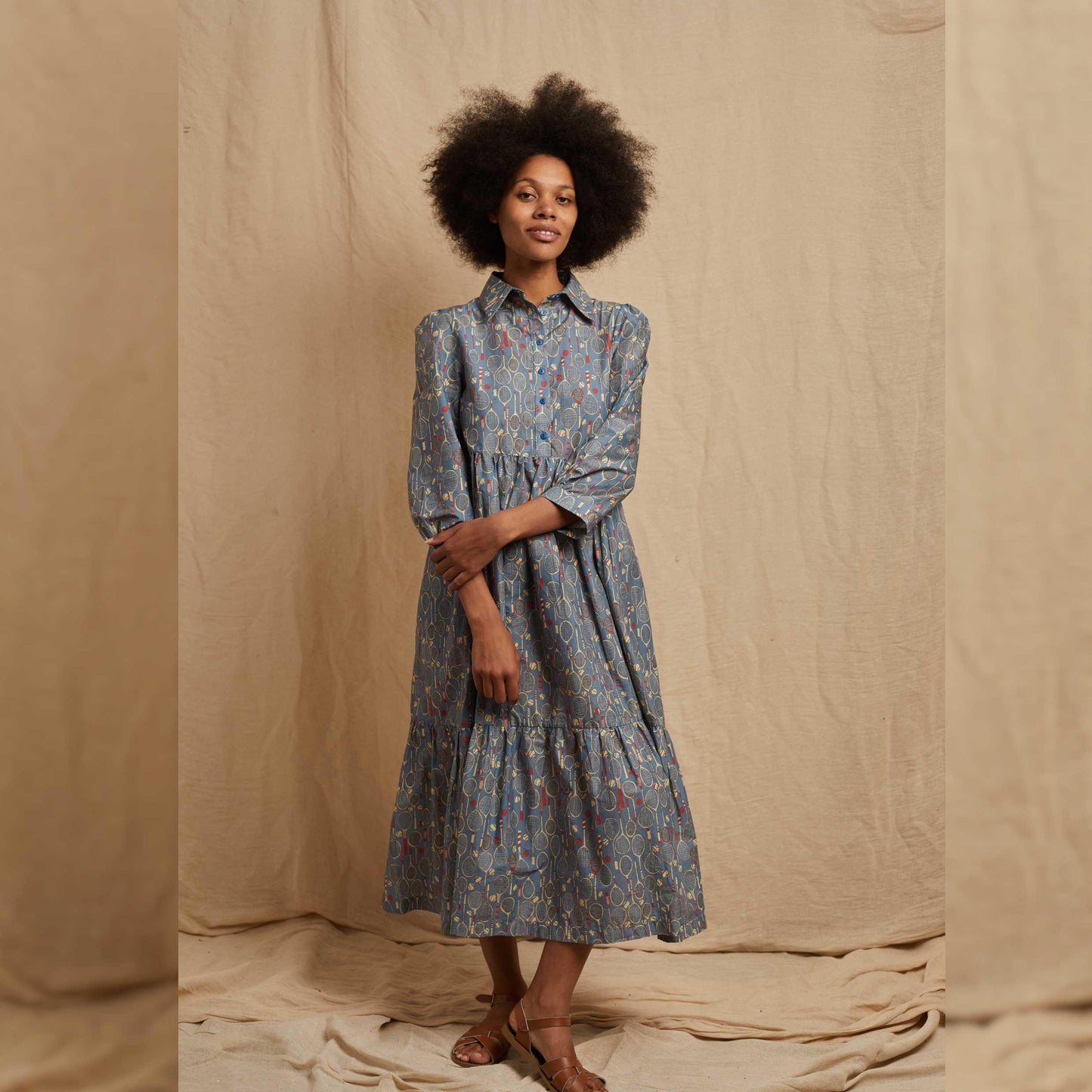 PALAVA レディース オーガニックコットン ドレス tabatha/tennis/blue