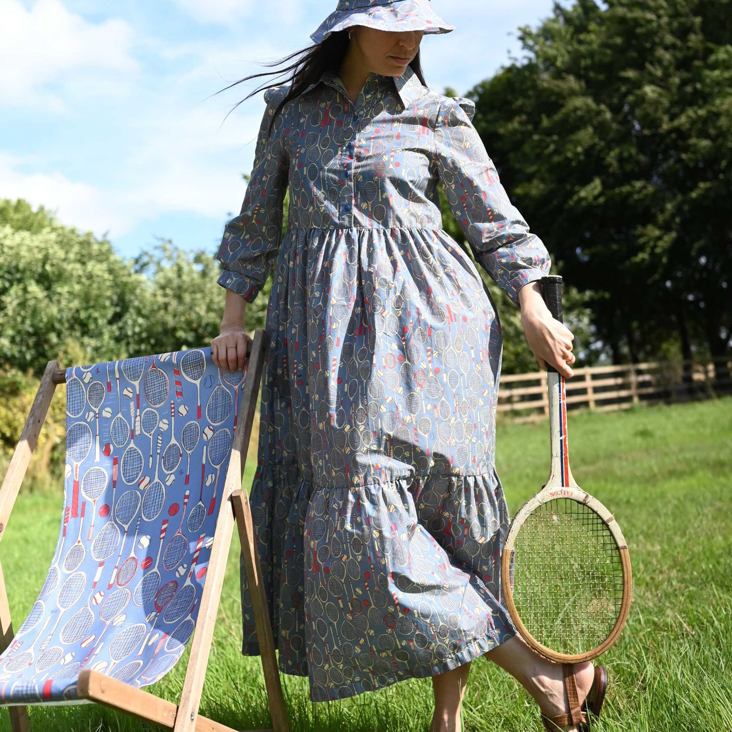 PALAVA レディース オーガニックコットン ドレス tabatha/tennis/blue