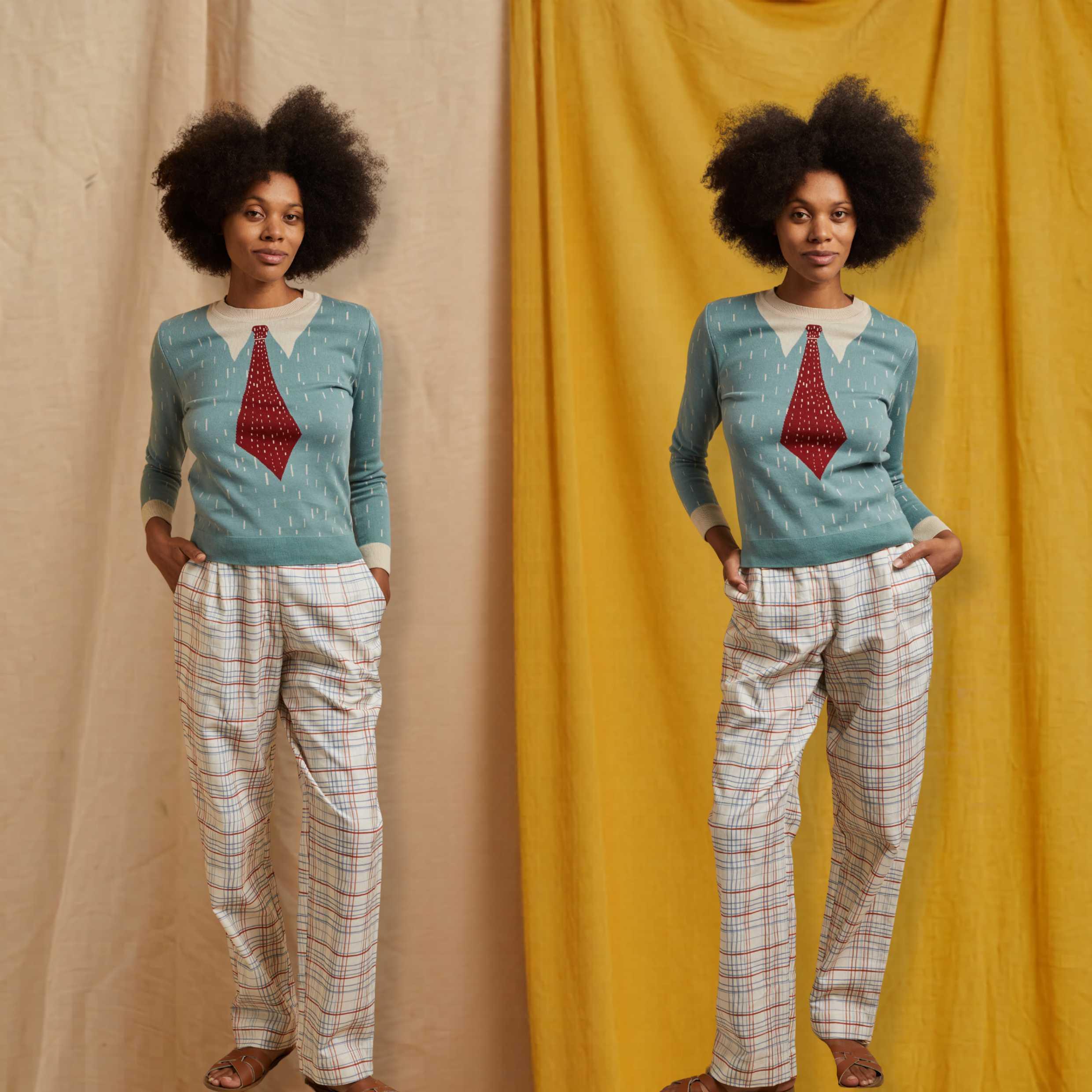 50% OFF! thelma/folk checks/cream/size 12(B) – PALAVA japan