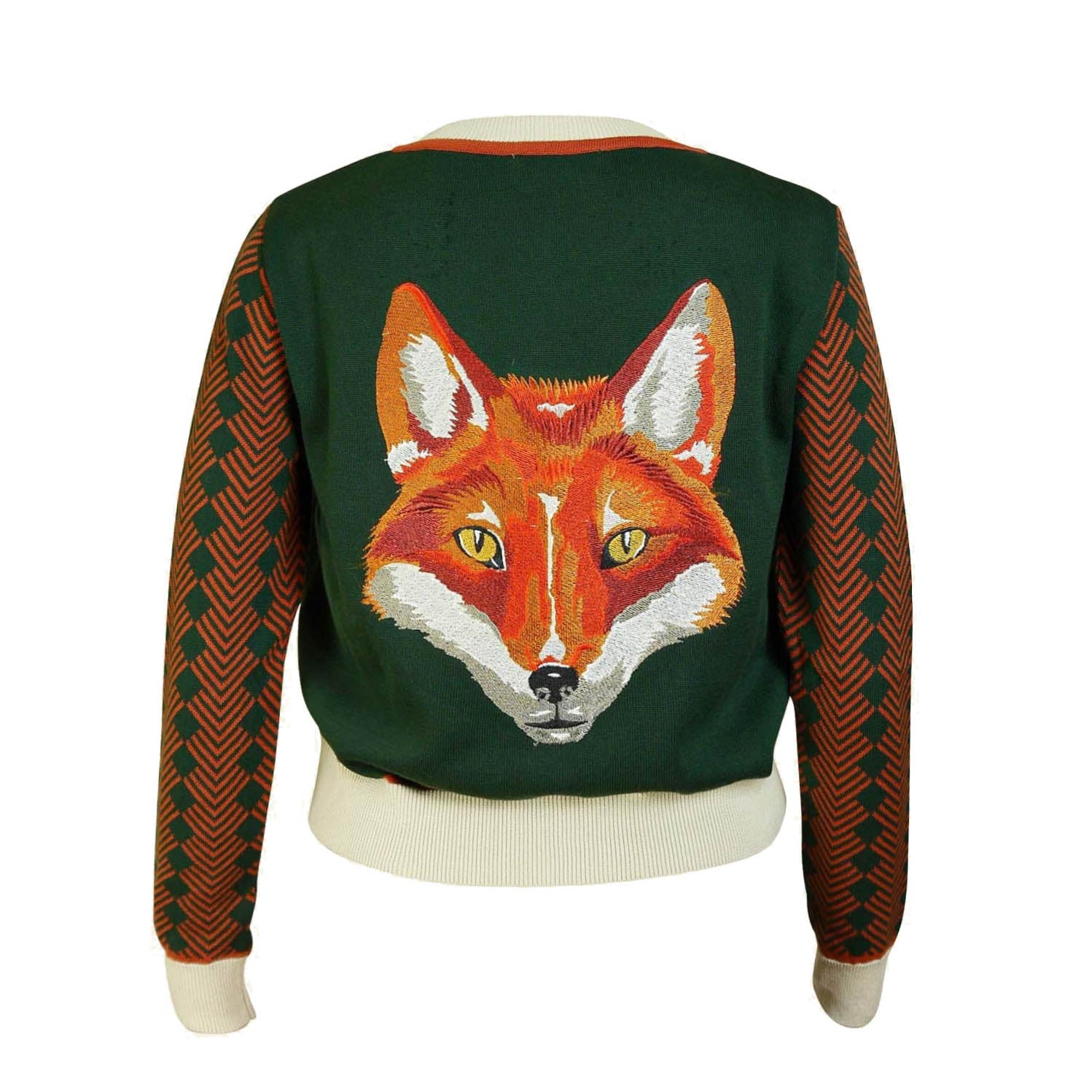 classic cardigan/large fox/green
