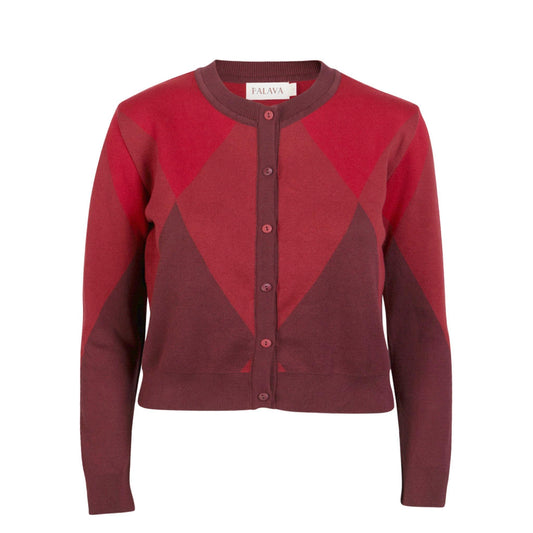 classic cardigan LS/Jacquard Garnet/Red