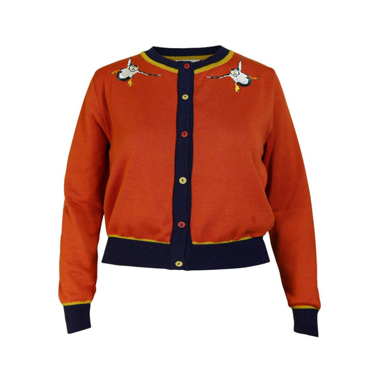 classic cardigan LS/puffin/rust