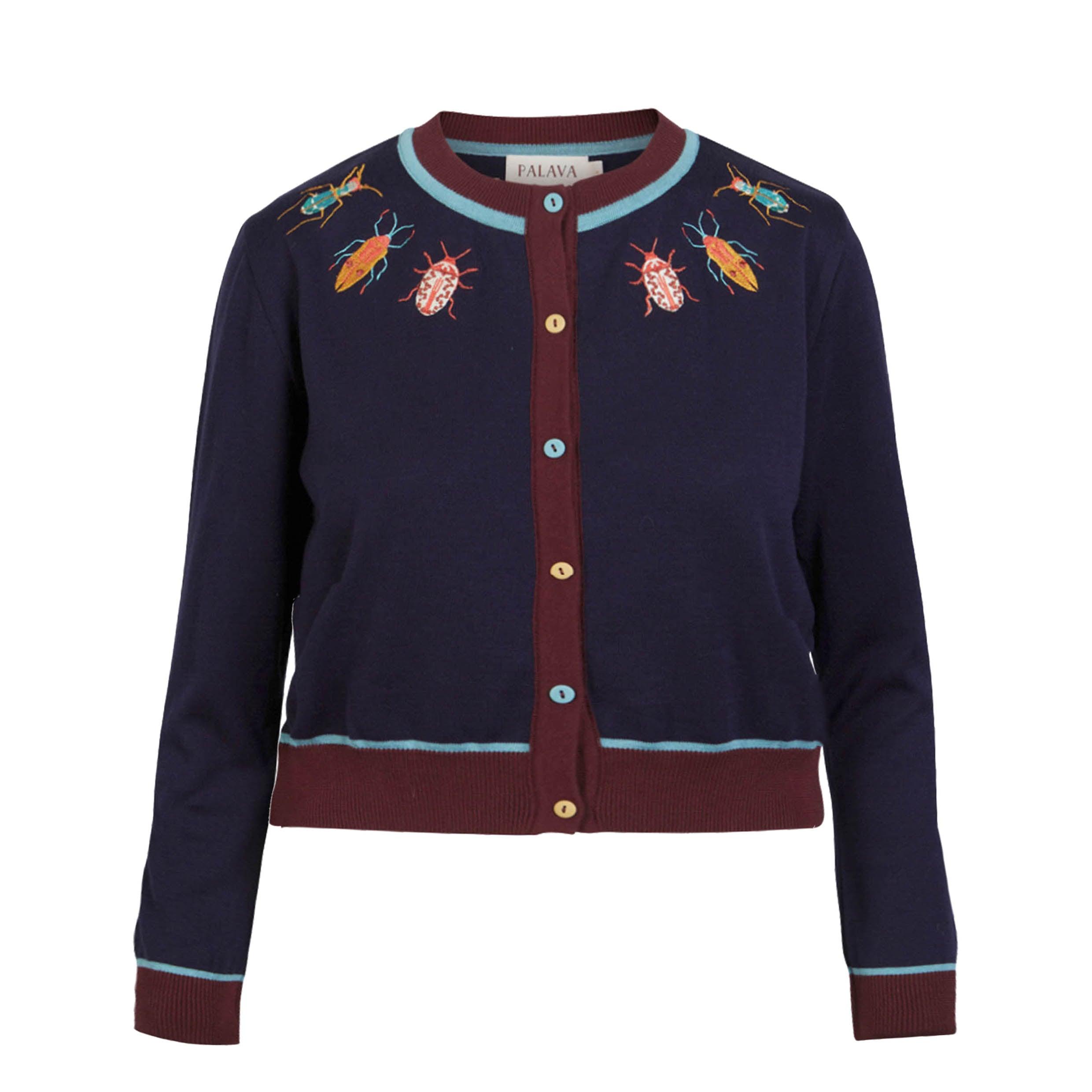 classic cardigan LS/Bugs/navy – PALAVA japan