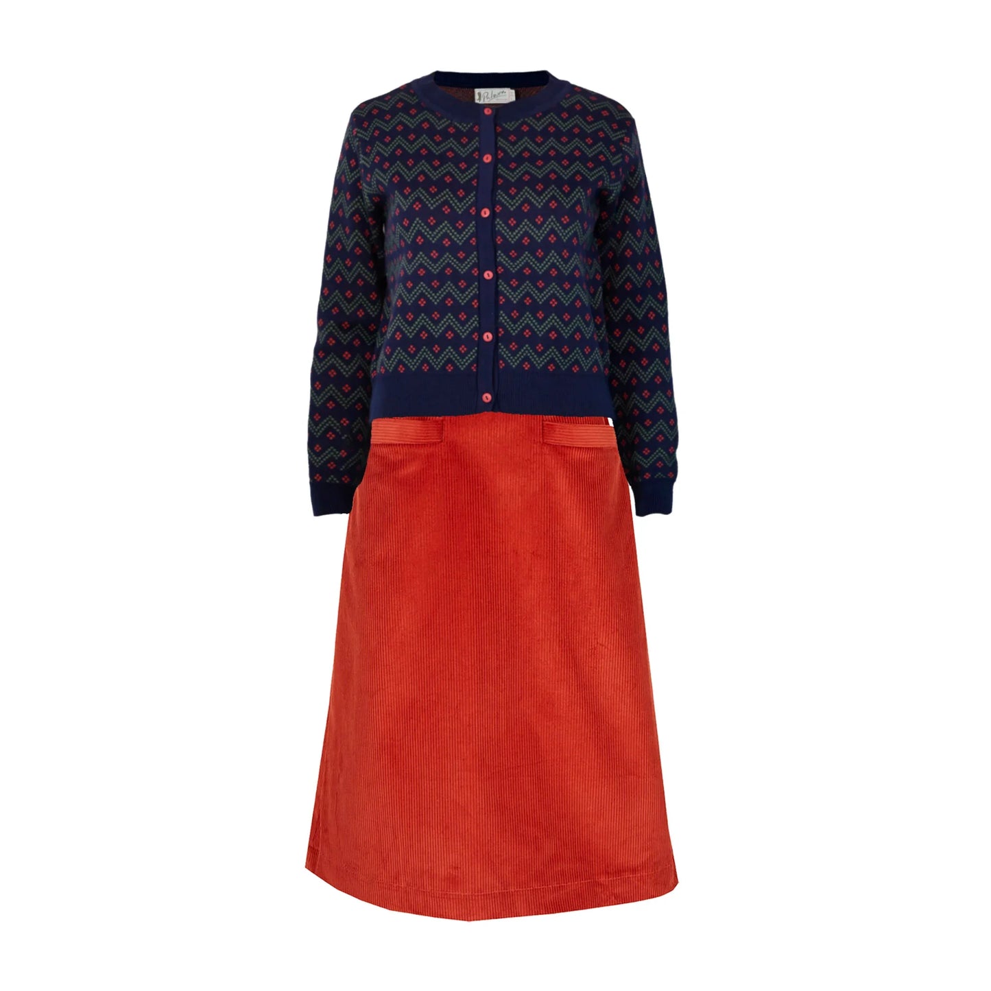 cardigan/jacquard cross hatch/navy