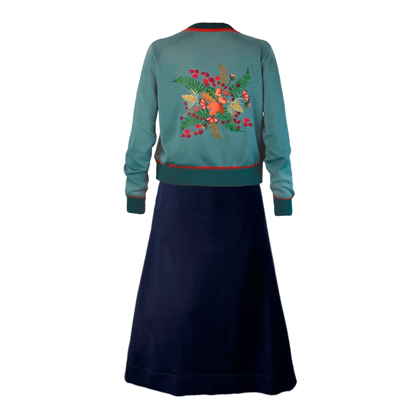 classic cardigan/hedgerow/mineral blue