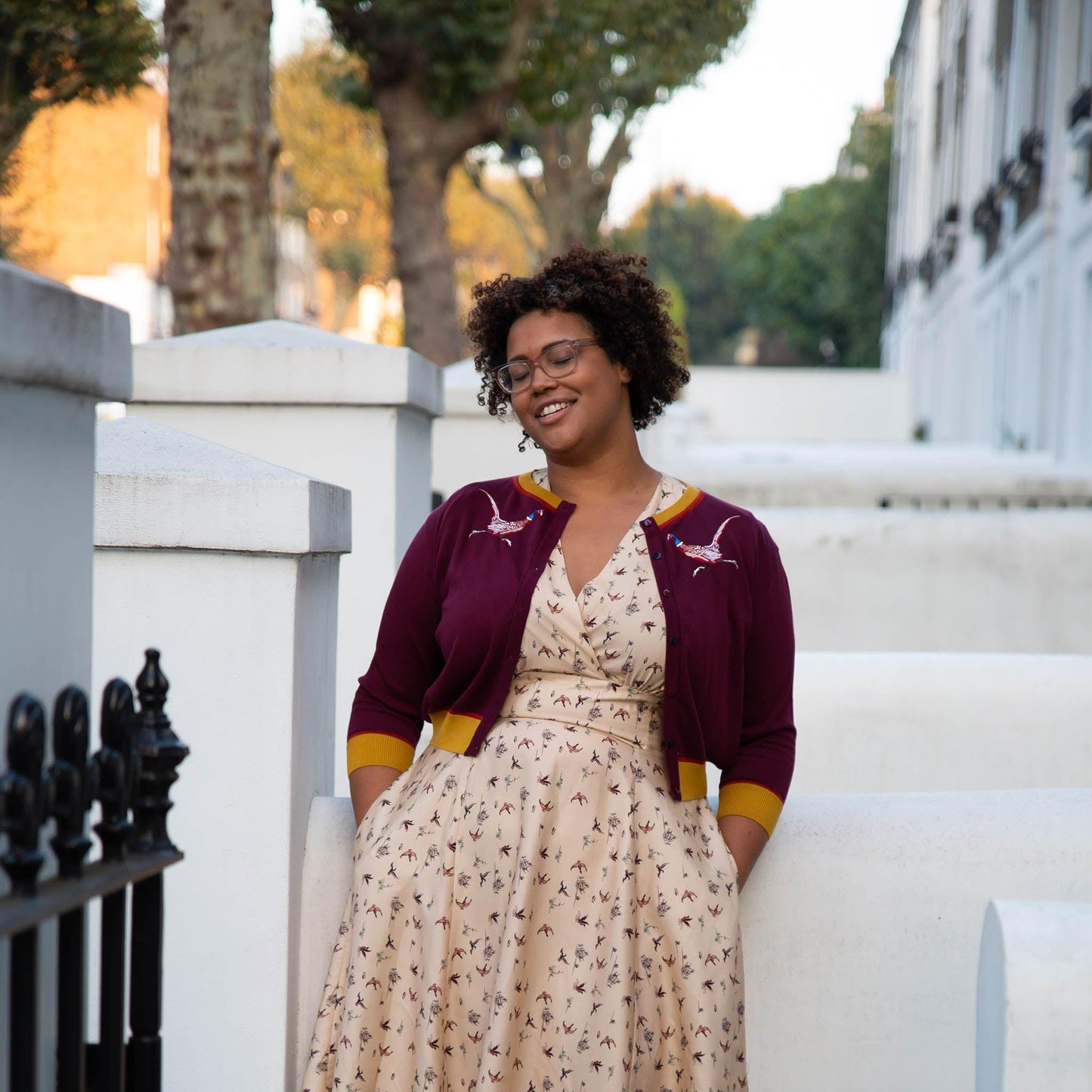 classic cardigan/pheasant/plum