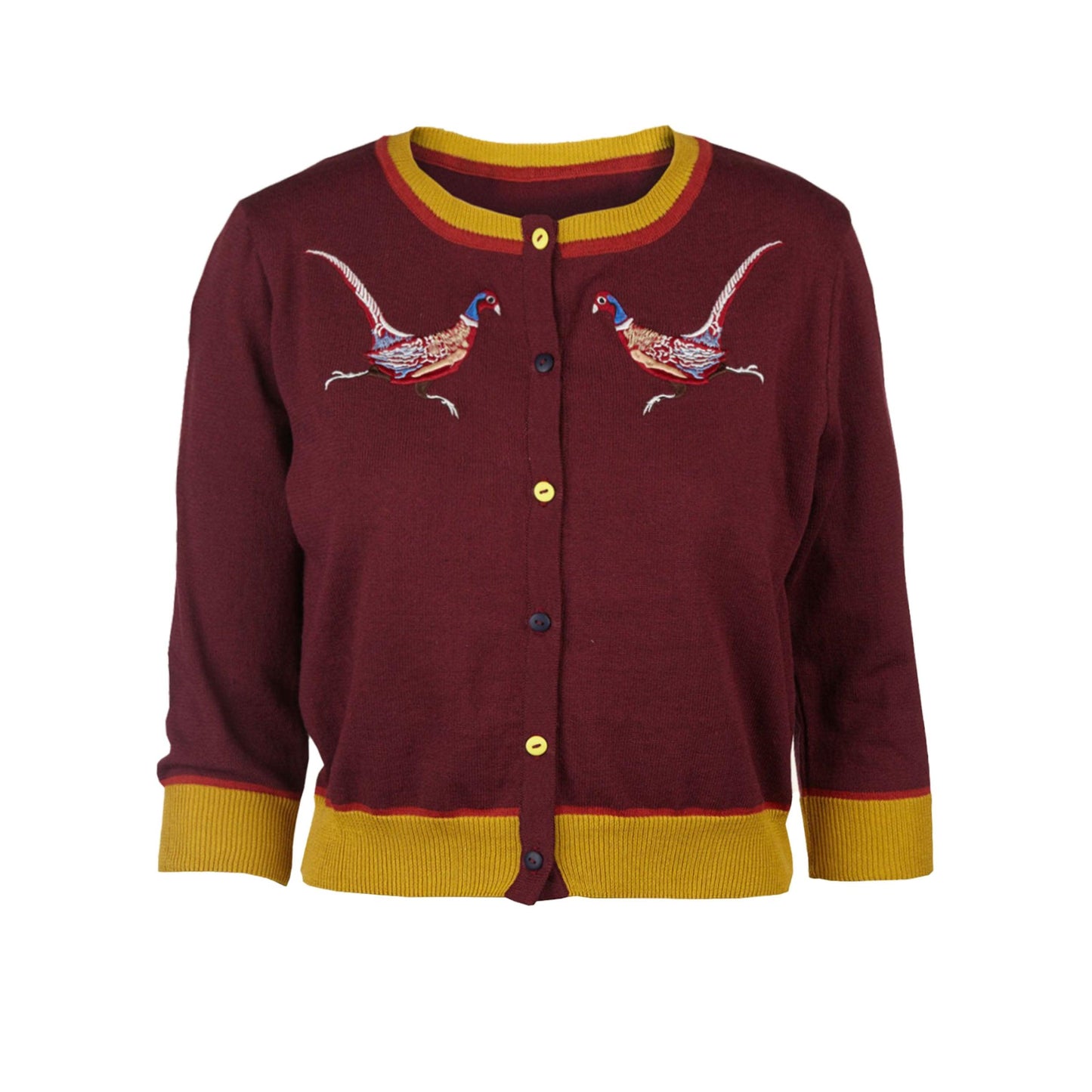 classic cardigan/pheasant/plum