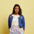 classic embroidery cardigan/lobster/blue
