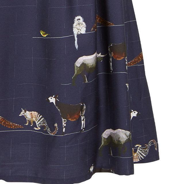 30% OFF! beatrice long/endangered animals/navy/size 6