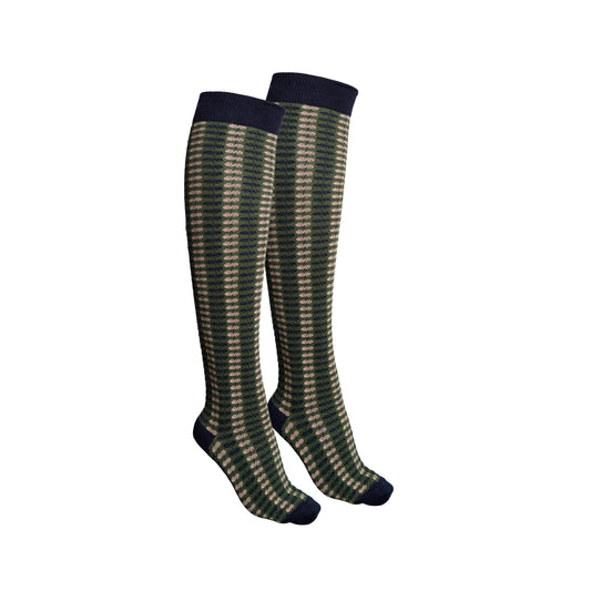 knee-high socks/pink/pinecones