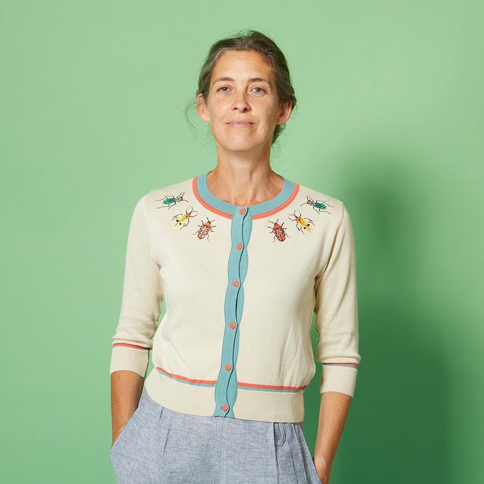 classic cardigan/Bugs/Cream - PALAVA japan