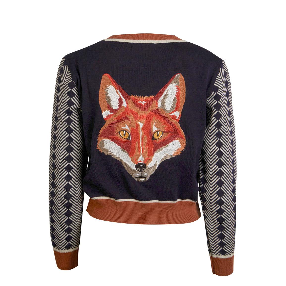 cardigan LS/large fox/navy